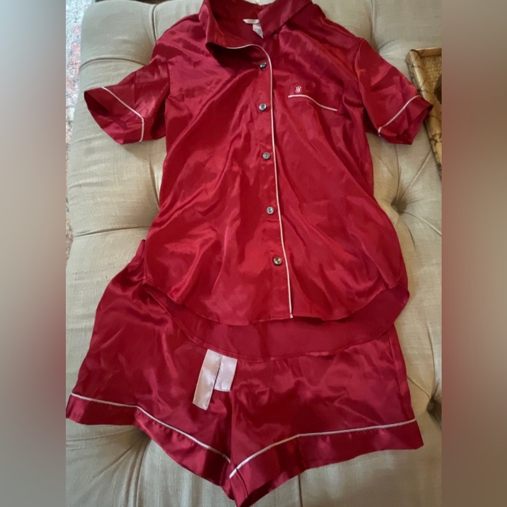 Victoria’s Secret red satin pjs